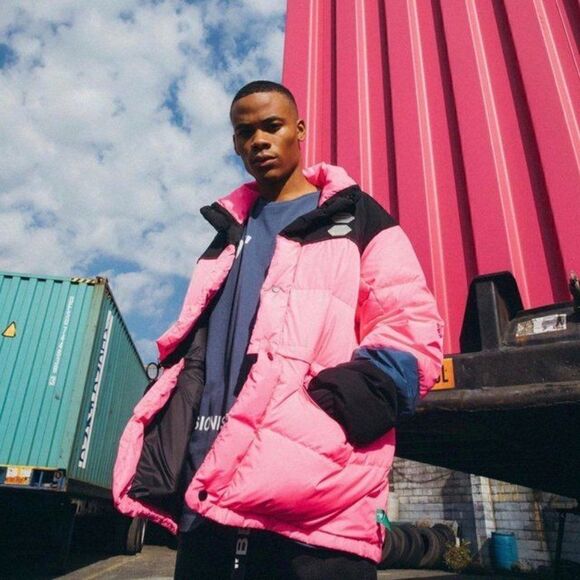 NWT Off-White Neon Pink Puffer Down Quilted Jacket Small - Virgin Abloh Unisex - Picture 3 of 17